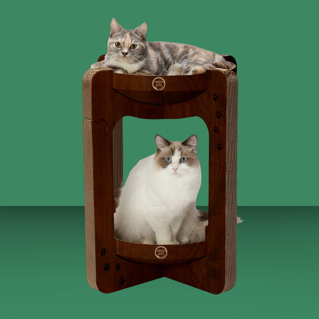 Necoichi Cozy Cat Scratcher Tower Dark Cherry